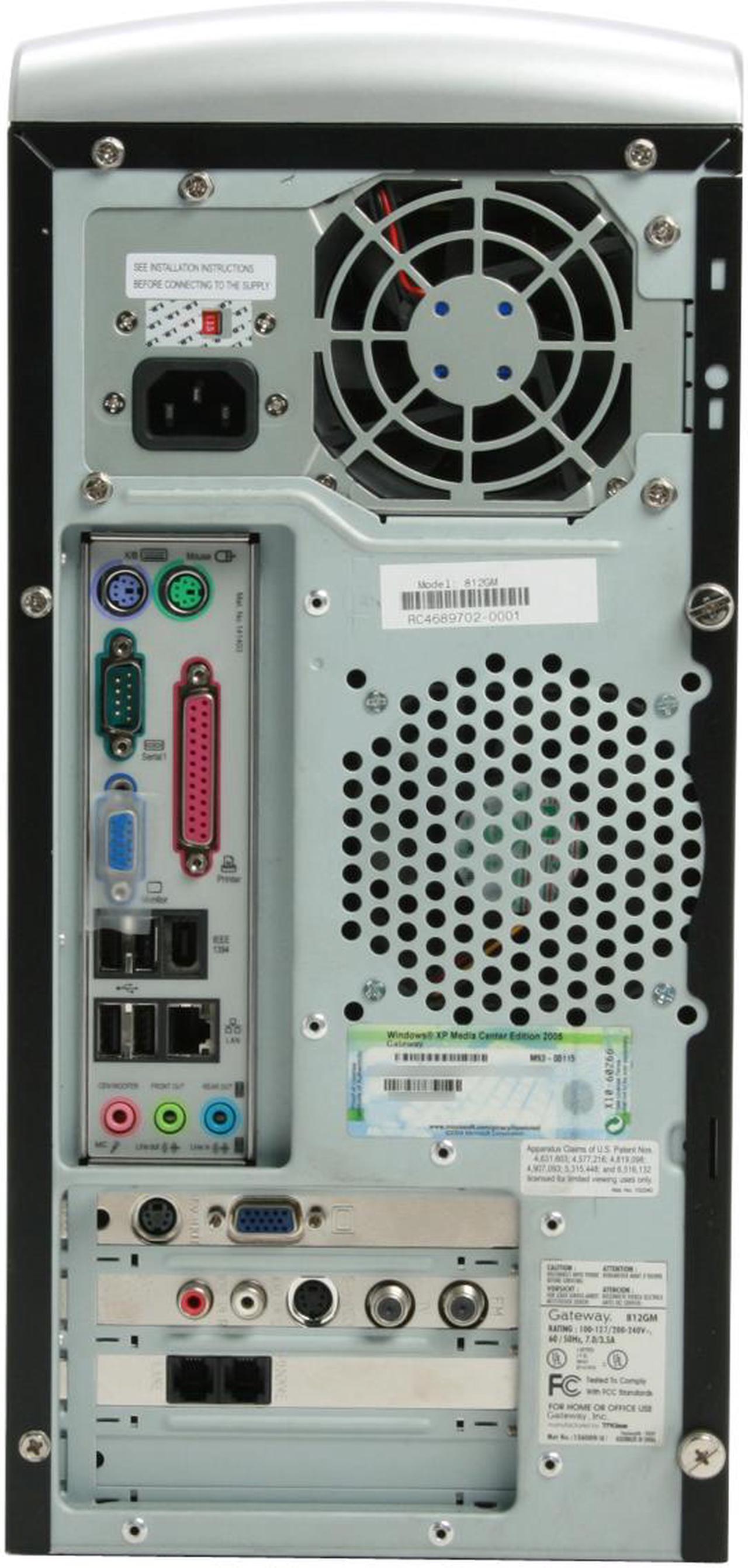 Alt view image 8 of 18 - Gateway Desktop PC 812GM 3200+ 512MB DDR 160GB HDD Windows XP Media Center Edition 2005