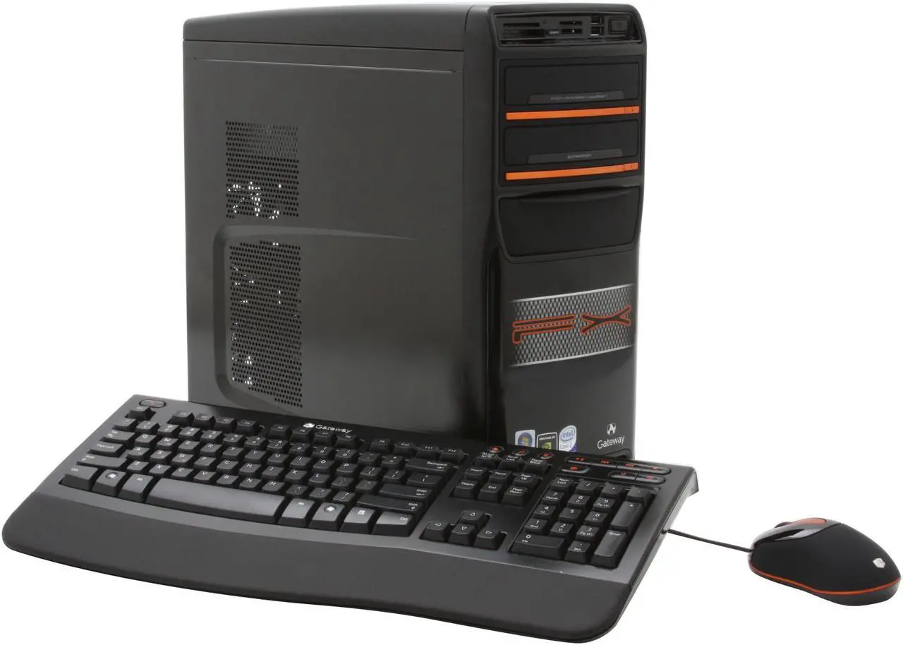 Main image of Gateway Desktop PC FX7026 Intel Core 2 Quad Q9300 4GB DDR2 640GB HDD NVIDIA GeForce 8800 GT Windows Vista Home Premium 64-bit