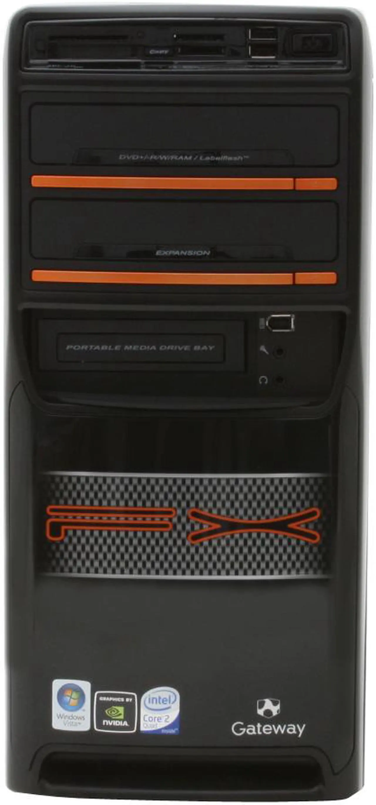 Alt view image 3 of 13 - Gateway Desktop PC FX7026 Intel Core 2 Quad Q9300 4GB DDR2 640GB HDD NVIDIA GeForce 8800 GT Windows Vista Home Premium 64-bit