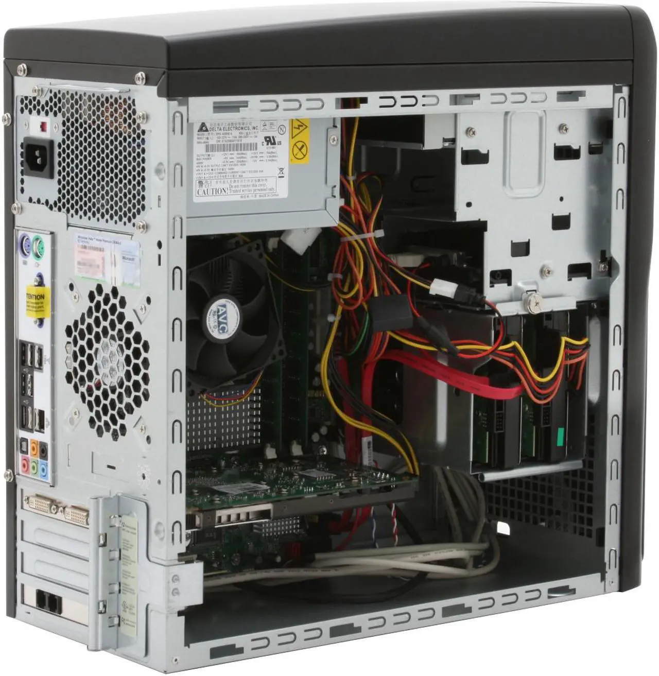 Alt view image 7 of 13 - Gateway Desktop PC FX7026 Intel Core 2 Quad Q9300 4GB DDR2 640GB HDD NVIDIA GeForce 8800 GT Windows Vista Home Premium 64-bit