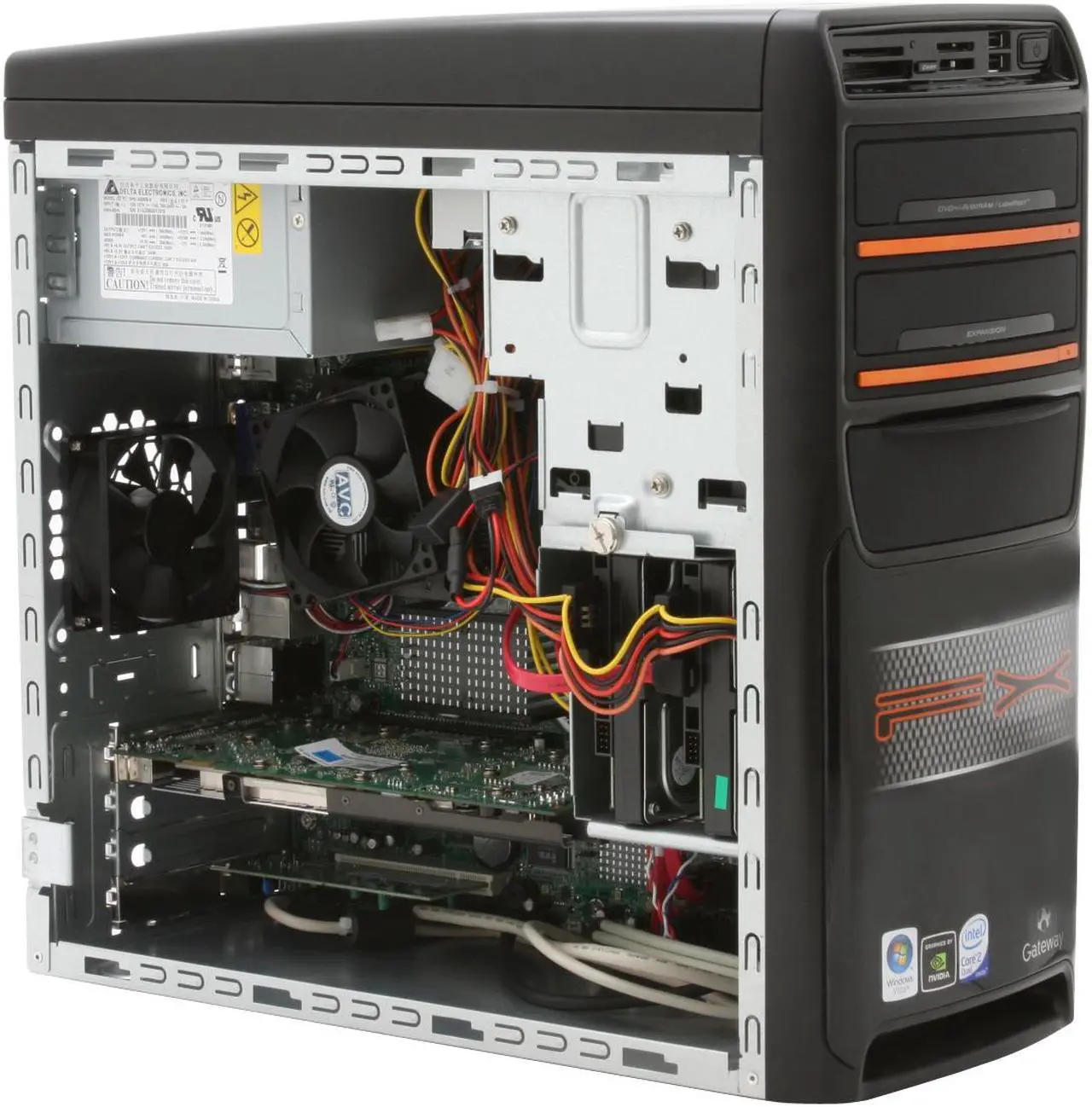 Alt view image 9 of 13 - Gateway Desktop PC FX7026 Intel Core 2 Quad Q9300 4GB DDR2 640GB HDD NVIDIA GeForce 8800 GT Windows Vista Home Premium 64-bit