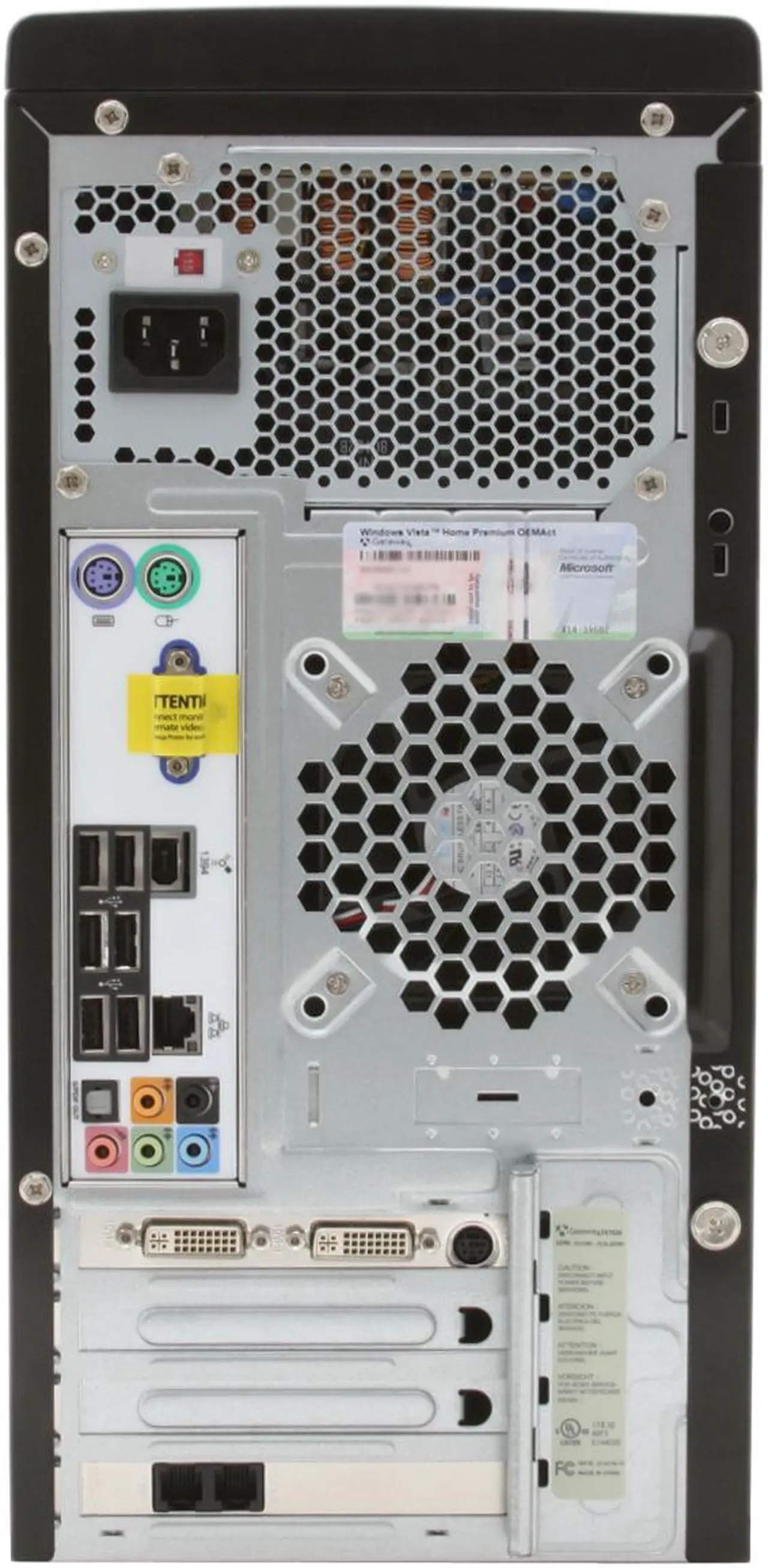 Alt view image 12 of 13 - Gateway Desktop PC FX7026 Intel Core 2 Quad Q9300 4GB DDR2 640GB HDD NVIDIA GeForce 8800 GT Windows Vista Home Premium 64-bit