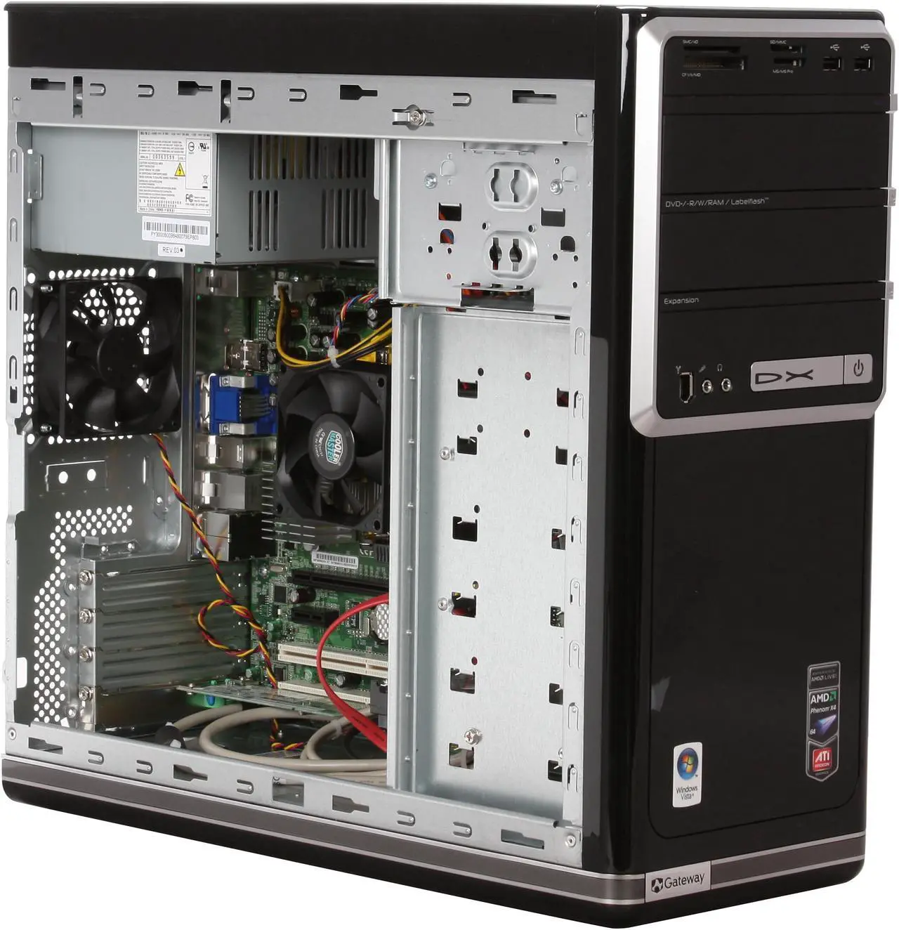 Alt view image 13 of 20 - Gateway Desktop PC DX Series DX4200-11 AMD Phenom X4 9550 6GB DDR2 750GB HDD ATI Radeon HD 3200 Windows Vista Home Premium 64-bit
