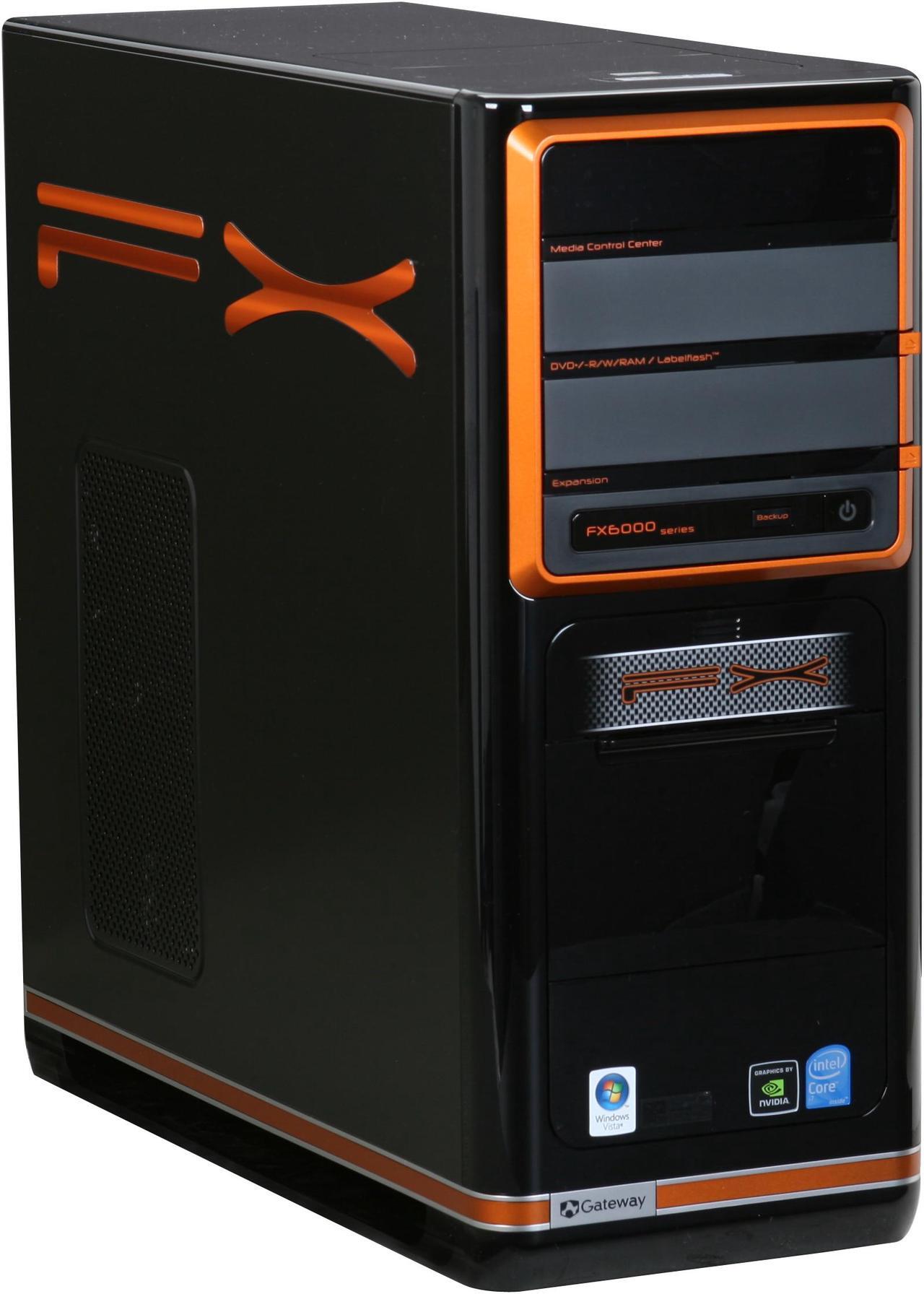 Alt view image 2 of 19 - Gateway Desktop PC FX Series FX6800-09 Intel Core i7-920 6GB DDR3 1TB HDD NVIDIA GeForce GTX 280 Windows Vista Home Premium 64-bit