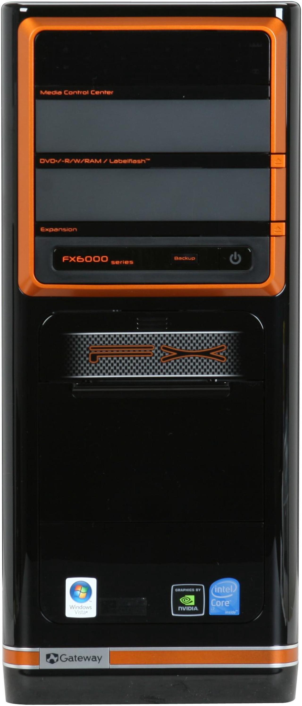 Alt view image 3 of 19 - Gateway Desktop PC FX Series FX6800-09 Intel Core i7-920 6GB DDR3 1TB HDD NVIDIA GeForce GTX 280 Windows Vista Home Premium 64-bit
