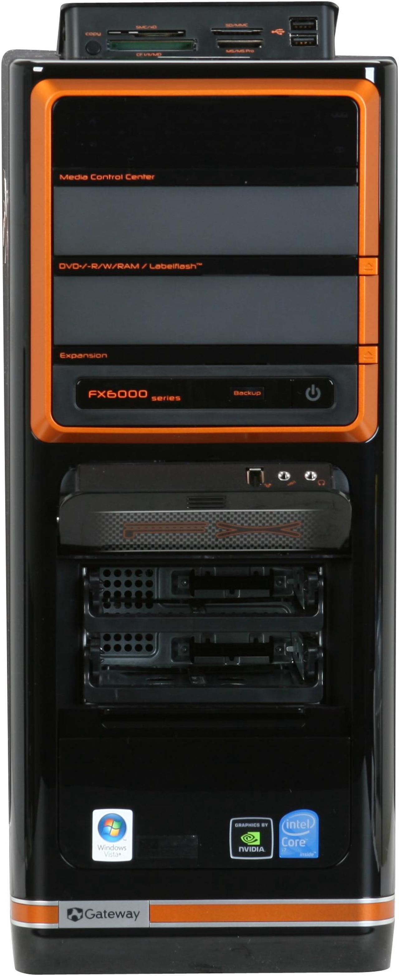 Alt view image 5 of 19 - Gateway Desktop PC FX Series FX6800-09 Intel Core i7-920 6GB DDR3 1TB HDD NVIDIA GeForce GTX 280 Windows Vista Home Premium 64-bit