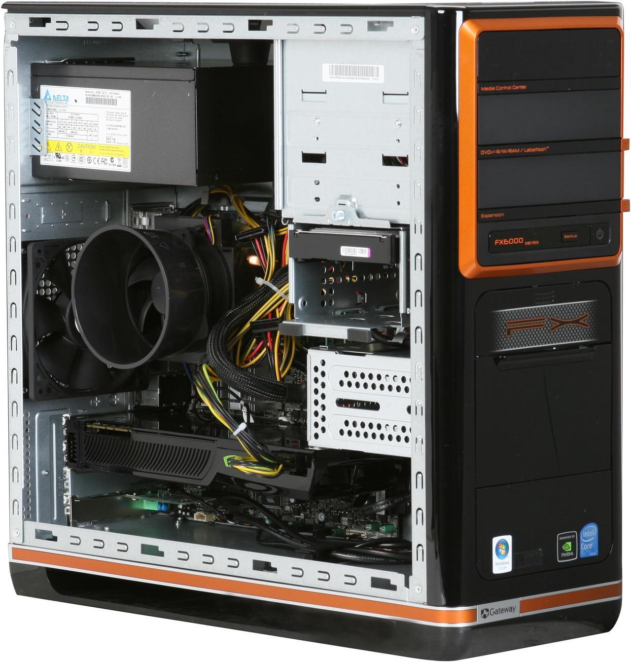 Alt view image 13 of 19 - Gateway Desktop PC FX Series FX6800-09 Intel Core i7-920 6GB DDR3 1TB HDD NVIDIA GeForce GTX 280 Windows Vista Home Premium 64-bit