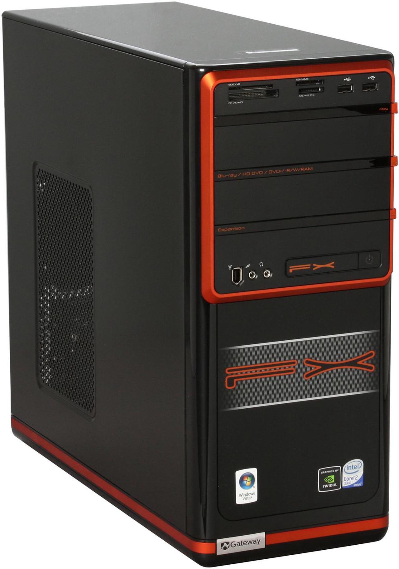 Alt view image 2 of 11 - Gateway Desktop PC FX Series FX4710-EB102A Intel Core 2 Quad Q6700 8GB DDR2 1TB HDD NVIDIA GeForce 9800 GT Windows Vista Home Premium 64-bit