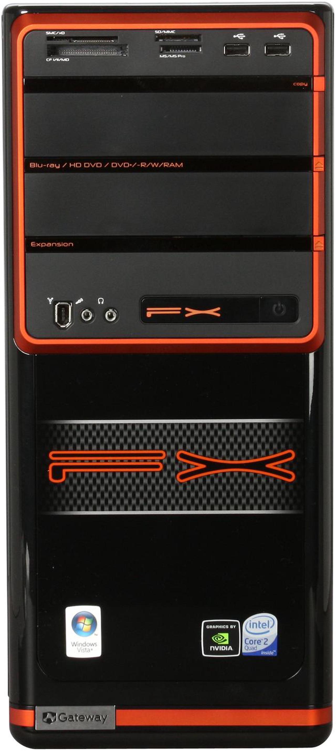 Alt view image 3 of 11 - Gateway Desktop PC FX Series FX4710-EB102A Intel Core 2 Quad Q6700 8GB DDR2 1TB HDD NVIDIA GeForce 9800 GT Windows Vista Home Premium 64-bit