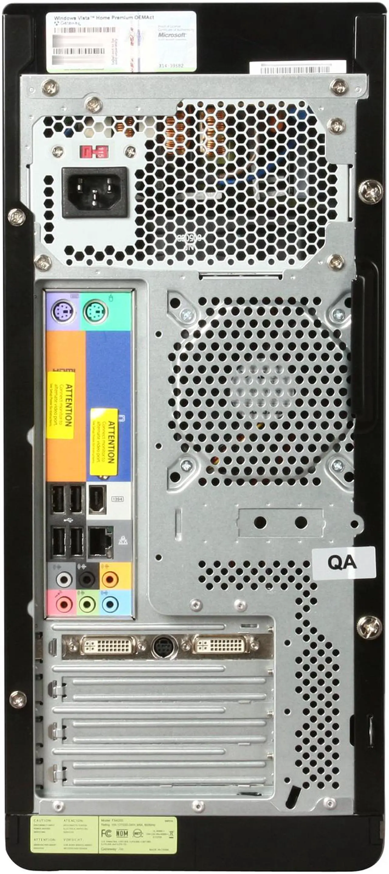 Alt view image 9 of 10 - Gateway Desktop PC FX Series FX4200-EBF01A AMD Phenom X4 9750 8GB DDR2 1TB HDD ATI Radeon HD 3850 Windows Vista Home Premium 64-bit