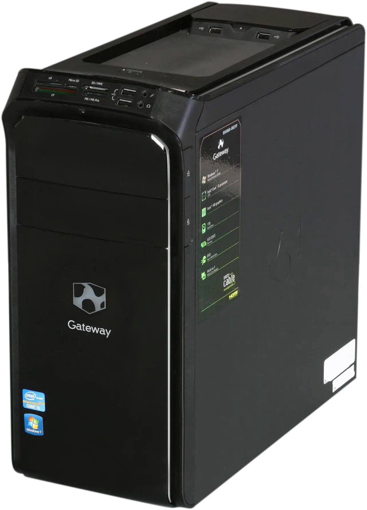 Alt view image 3 of 9 - Gateway Desktop PC DX4860-UB21P Intel Core i5-2300 8GB 1TB HDD Windows 7 Home Premium 64-Bit