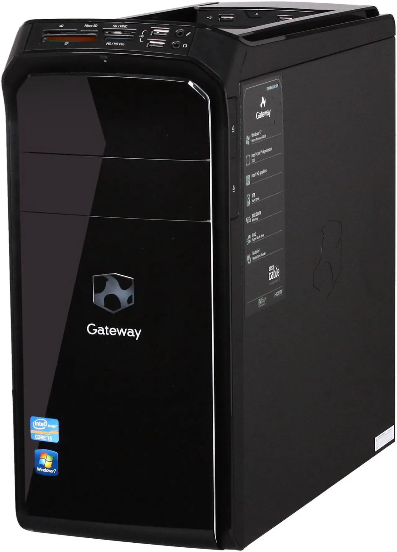 Alt view image 3 of 10 - Gateway Desktop PC DX4860-UR10P (PT.GCPP2.017) Intel Core i5-2320 6GB DDR3 2TB HDD Intel HD Graphics 2000 Windows 7 Home Premium 64-Bit
