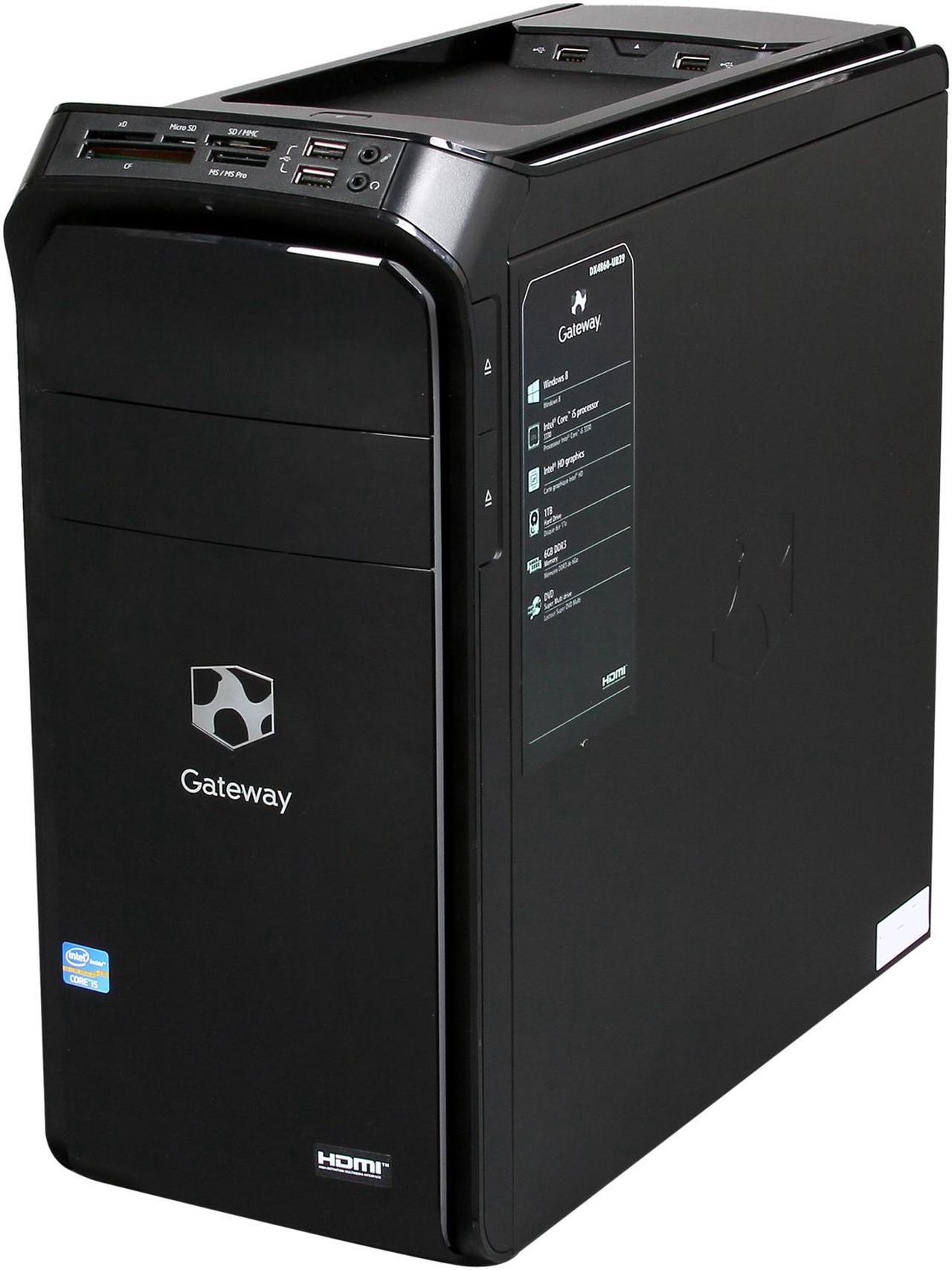 Alt view image 3 of 11 - Gateway Desktop PC DX4860-UR29 Intel Core i5-3330 6GB DDR3 1TB HDD Intel HD Graphics Windows 8