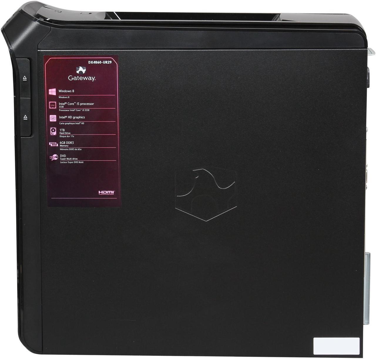 Alt view image 5 of 11 - Gateway Desktop PC DX4860-UR29 Intel Core i5-3330 6GB DDR3 1TB HDD Intel HD Graphics Windows 8