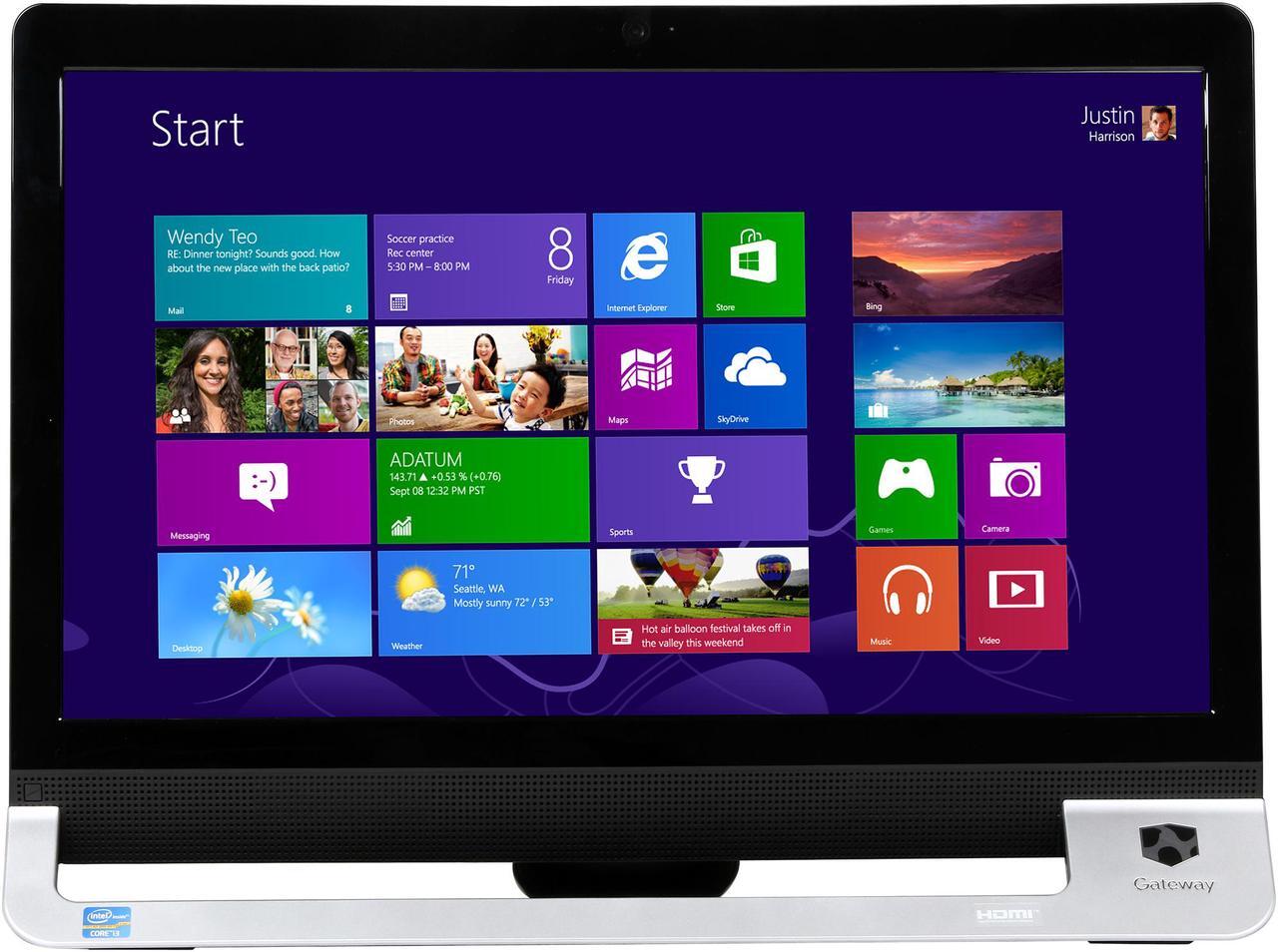 Alt view image 2 of 7 - Gateway Desktop PC DQ.GCHAA.001 (ZX6970) Intel Core i3-2130 4GB DDR3 500GB HDD 23" Windows 8 64-bit