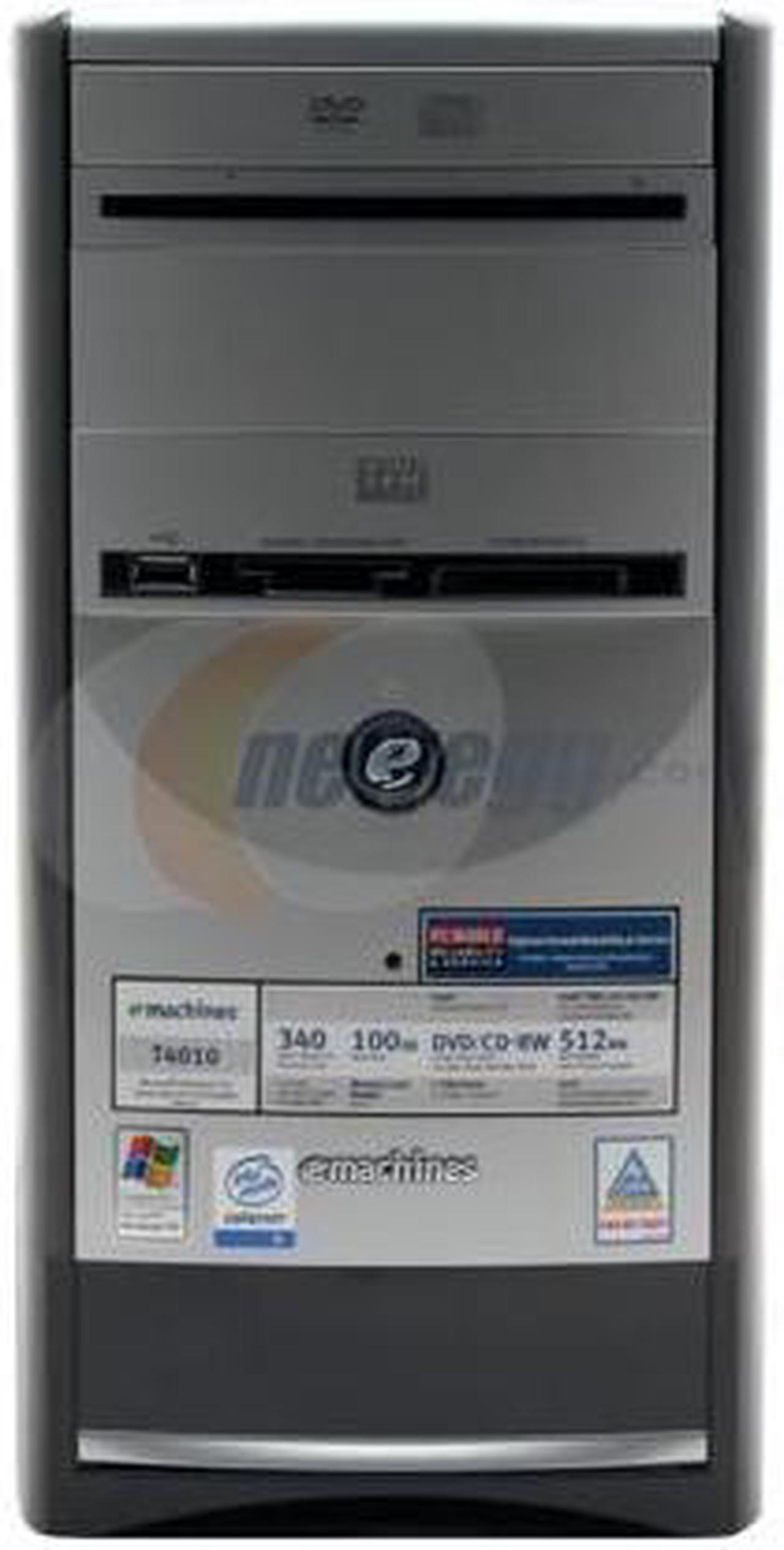 Alt view image 4 of 18 - eMachines Desktop PC T4010 Intel Celeron D 340 512MB DDR 100GB HDD Intel Extreme Graphics 2 Microsoft Windows XP Home (SP2)