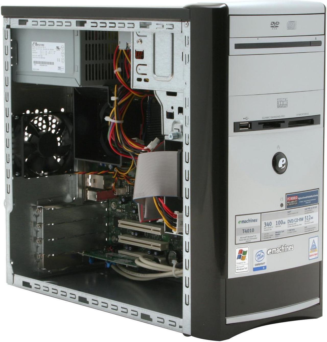 Alt view image 10 of 18 - eMachines Desktop PC T4010 Intel Celeron D 340 512MB DDR 100GB HDD Intel Extreme Graphics 2 Microsoft Windows XP Home (SP2)