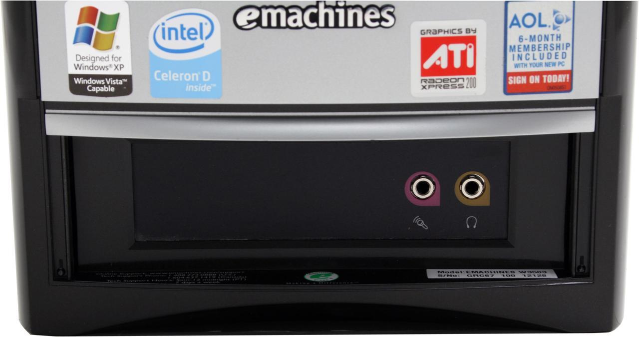 Alt view image 12 of 19 - eMachines Desktop PC W3503 - RA Intel Celeron D 356 512MB DDR 160GB HDD ATI Radeon Xpress 200 Integrated Windows XP Media Center Edition 2005