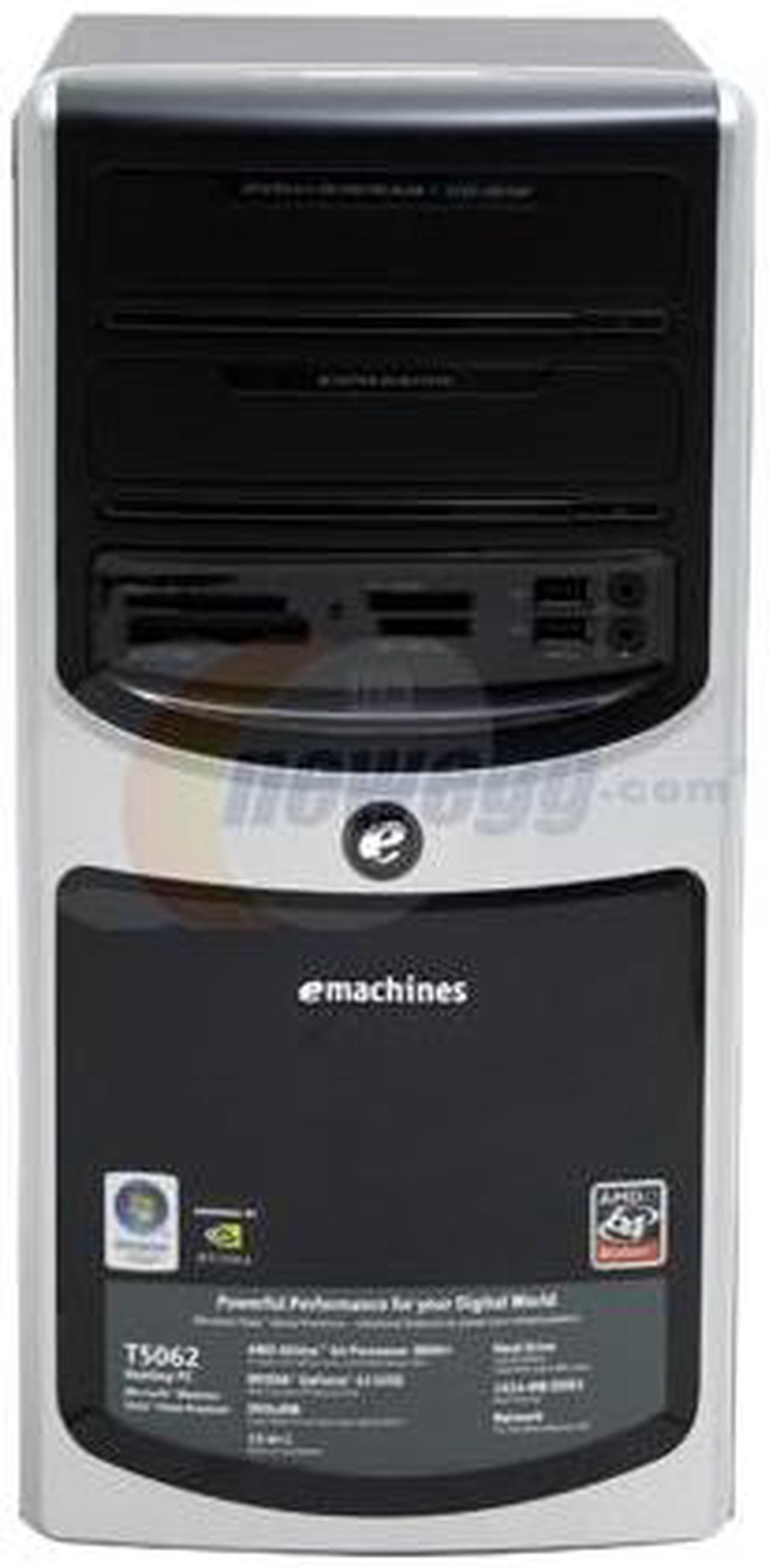 Alt view image 3 of 19 - eMachines Desktop PC T5062 - RA 3800+ (2.00 GHz) 1GB DDR2 160GB HDD NVIDIA GeForce 6150 SE Windows Vista Home Premium