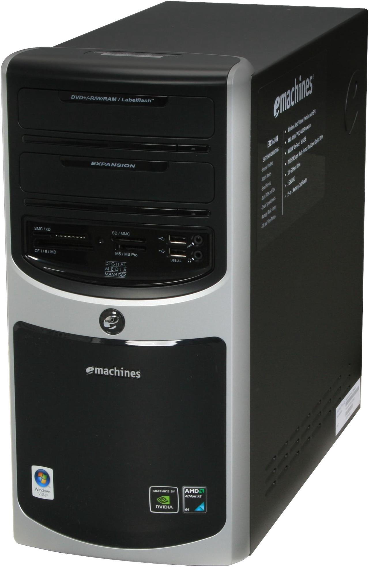Alt view image 4 of 19 - eMachines Desktop PC ET1161-03 4400+ 3GB DDR2 320GB HDD NVIDIA GeForce 6150 SE Windows Vista Home Premium