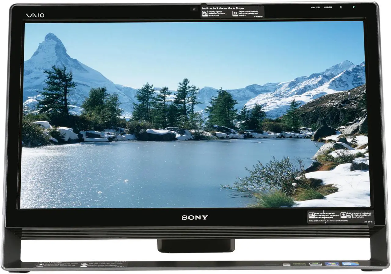 Alt view image 2 of 7 - Sony Desktop PC VAIO L Series VPCL135FX/B Intel Core 2 Quad Q8400S 6GB 500GB HDD 24" Touchscreen Windows 7 Home Premium 64-bit