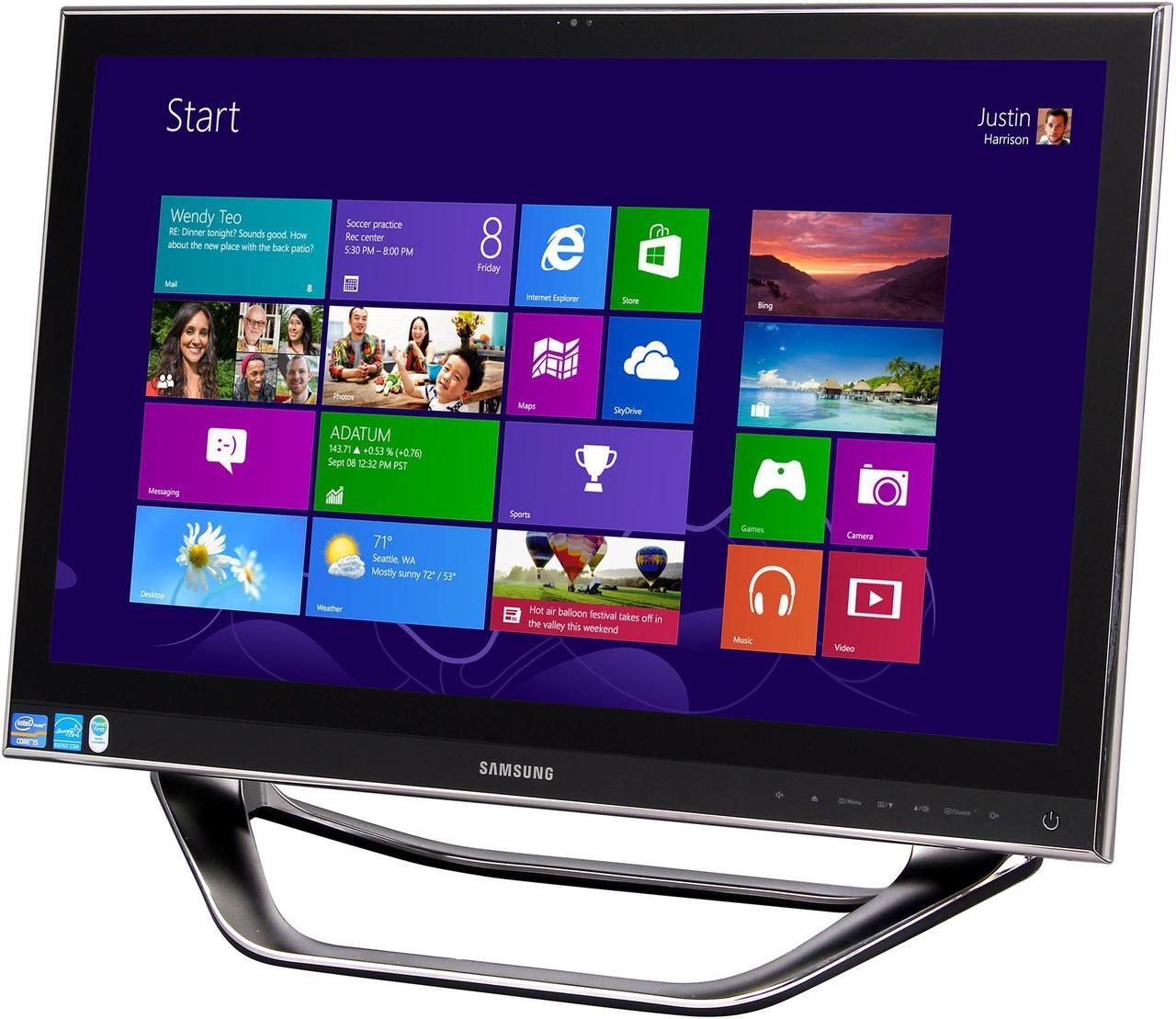 Alt view image 3 of 8 - Samsung All-in-One PC Series 7 DP700A3D-A01US Intel Core i5-3470T 6GB DDR3 1TB HDD 23.6" Touchscreen Windows 8 64-Bit