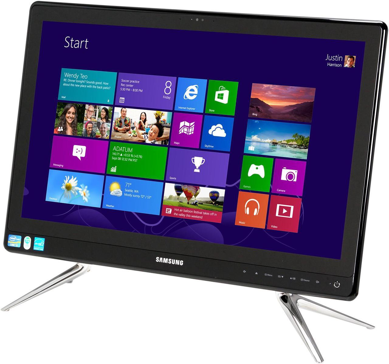 Alt view image 3 of 9 - Samsung All-in-One PC (A Grade Samsung Recertified) Series 5 DP500A2D-A02UB Intel Core i3-3220T 4GB DDR3 500GB HDD 21.5" Touchscreen Windows 8 64-Bit