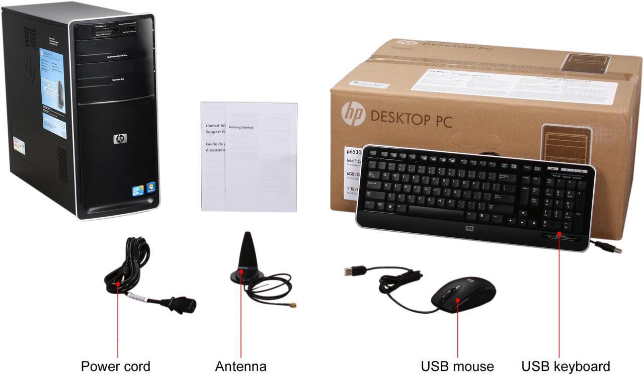 Alt view image 9 of 9 - HP Desktop PC Pavilion P6530 Intel Core i3-540 6GB 1TB HDD Windows 7 Home Premium 64-bit