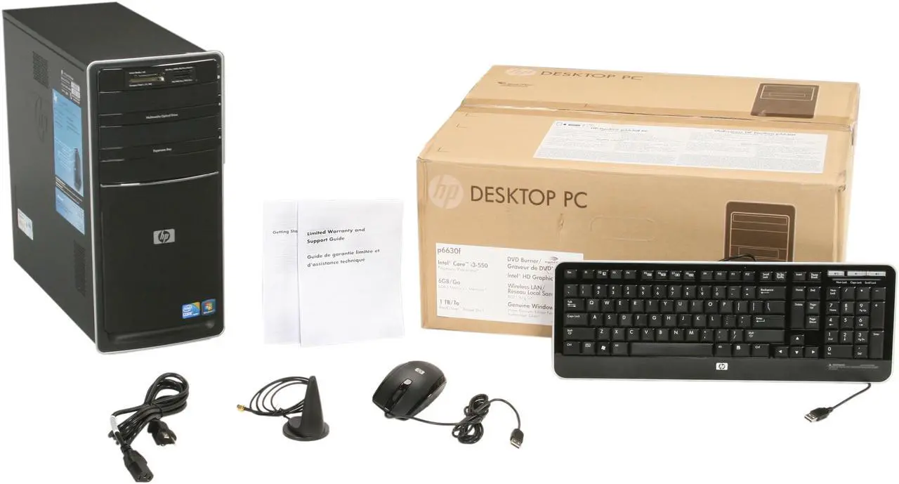 Alt view image 6 of 6 - HP Desktop PC Pavilion P6630F (BM421AA#ABA) Intel Core i3-550 6GB DDR3 1TB HDD Intel HD Graphics Windows 7 Home Premium 64-bit