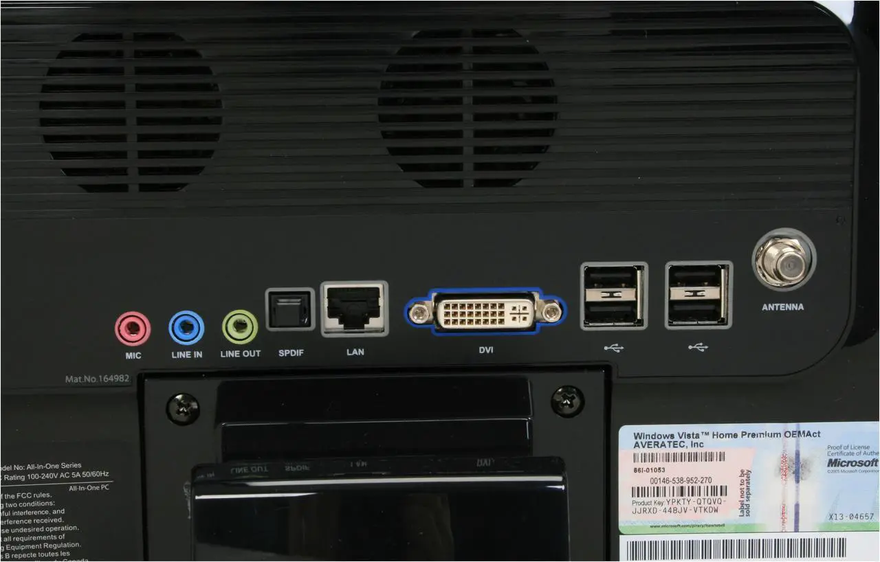 Alt view image 7 of 15 - AVERATEC Desktop PC F1 D1002UHCE-1 Intel Core 2 Duo E4600 2GB DDR2 320GB HDD 22" Windows Vista Home Premium