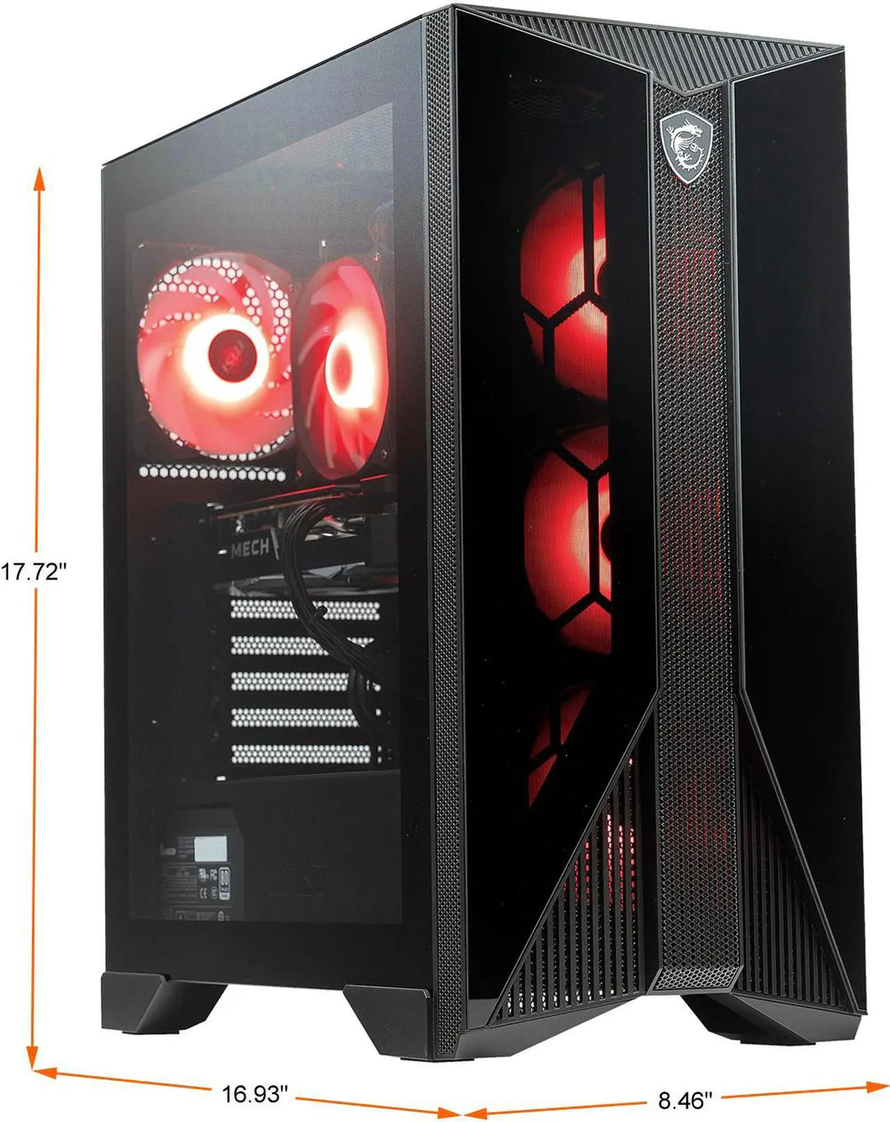 Alt view image 2 of 9 - MSI Gaming Desktop Aegis ZS 5DQ-279US AMD Ryzen 7 5700G 16GB DDR4 1TB PCIe SSD AMD Radeon RX 6600 XT Windows 11 Home 64-bit