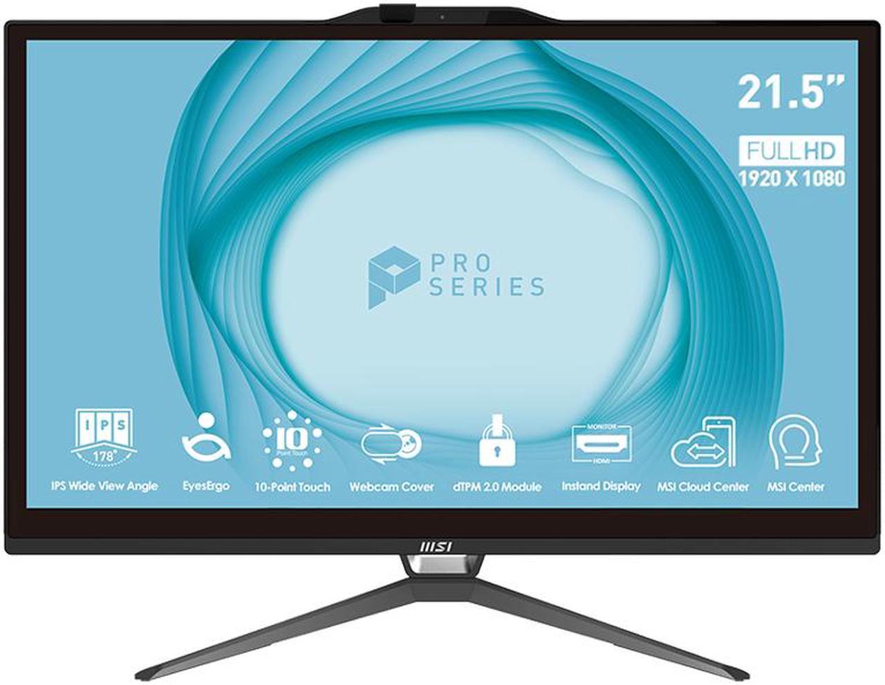 Main image of MSI All-in-One Computer PRO AP222T 13M-068US Intel Pentium Gold G7400 4GB DDR4 128GB PCIe SSD 21.5" Touchscreen Windows 11 Pro 64-bit