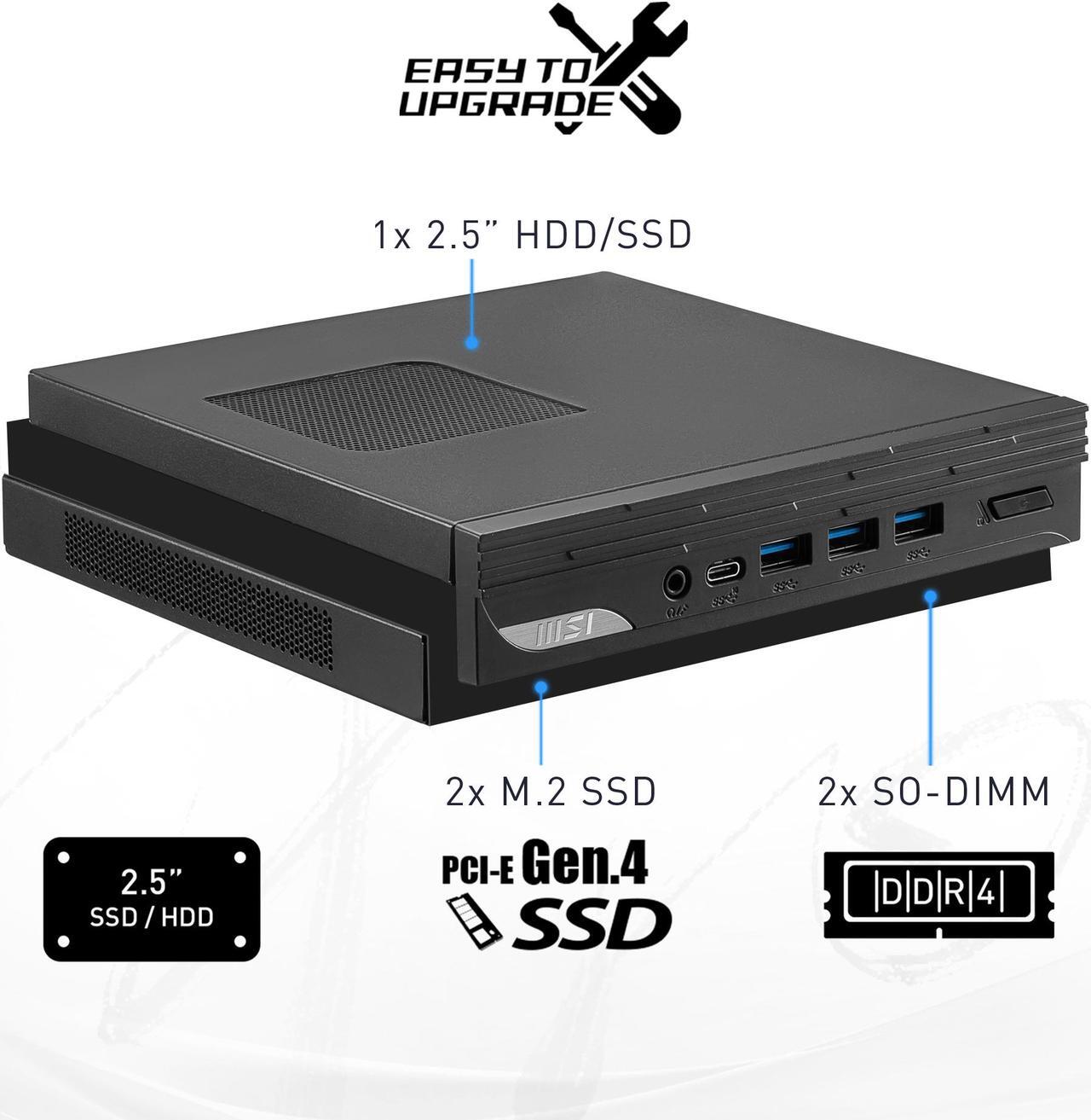Alt view image 11 of 16 - MSI Desktop Computer PRO DP10 13M-059US Intel Core i5-1340P 8GB DDR4 1TB PCIe SSD Intel Iris Xe Graphics Windows 11 Pro 64-bit