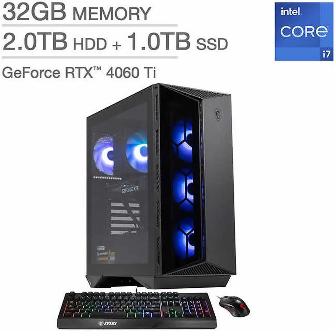 Alt view image 3 of 5 - MSI Gaming Desktop Intel Core i7-13700F 2.10 GHz GeForce RTX 4060 Ti 32GB DDR5 2TB HDD 1 TB PCIe SSD Windows 11 Home Aegis R 13NUD-461US