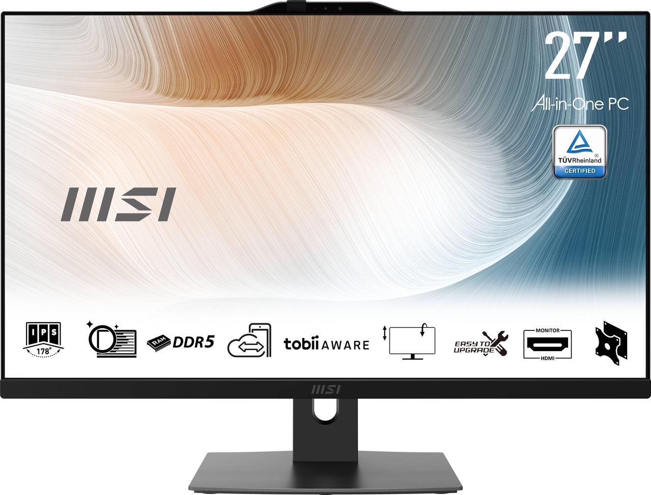 Alt view image 13 of 17 - MSI All-in-One Computer Modern AM272P 1M-821US Intel Core 5 120U 16GB DDR5 1TB PCIe SSD 27" Windows 11 Pro 64-bit