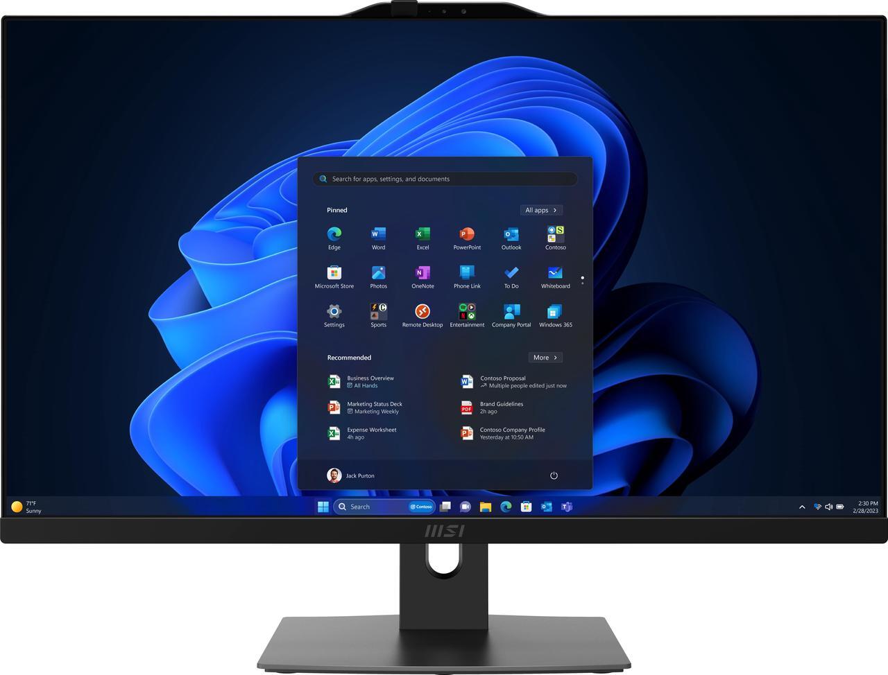 Alt view image 6 of 17 - MSI All-in-One Computer Modern AM272P 1M-821US Intel Core 5 120U 16GB DDR5 1TB PCIe SSD 27" Windows 11 Pro 64-bit