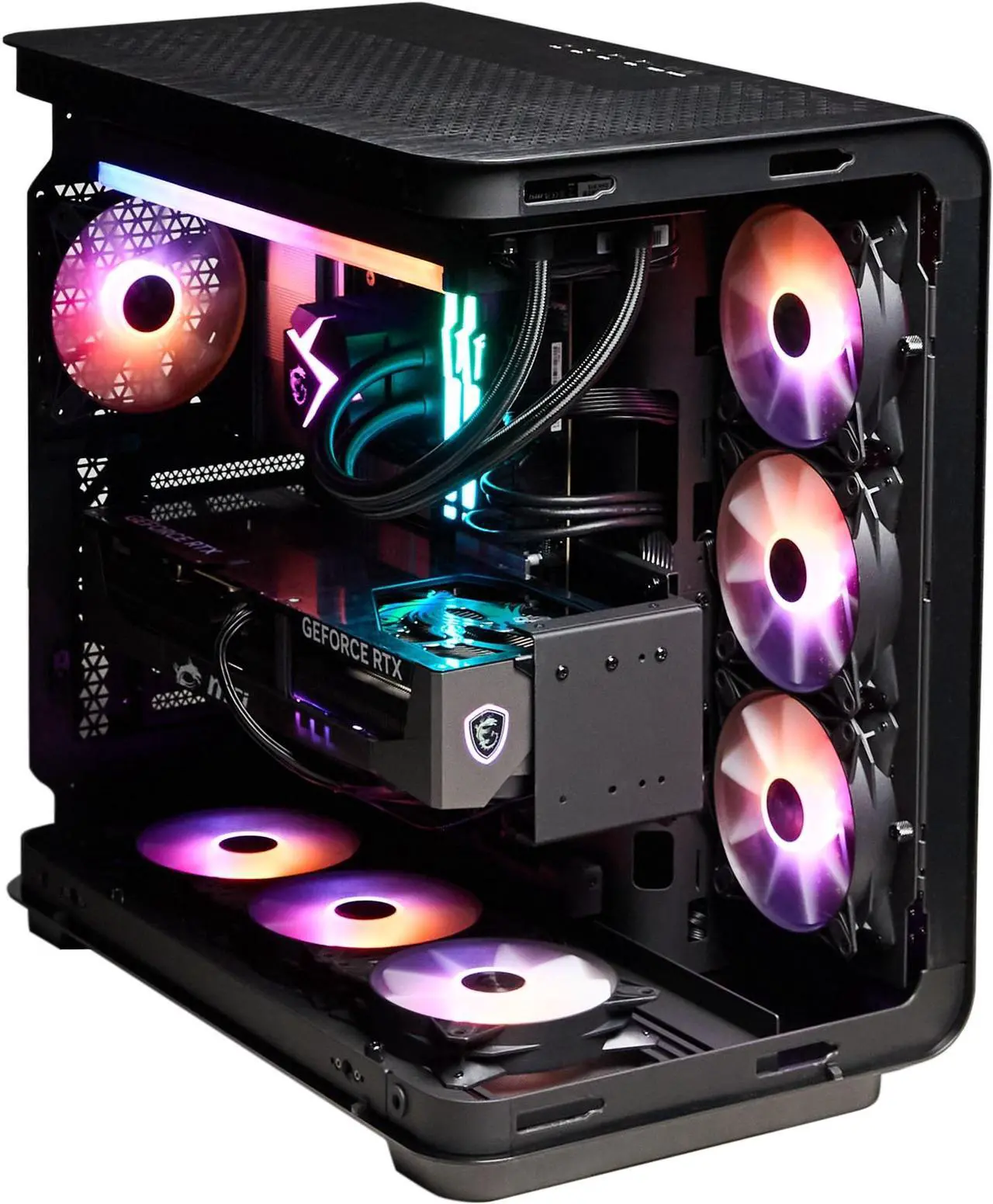 Alt view image 3 of 13 - MSI Vision Elite(Tower) Gaming Desktop,Intel Ultra9 285K , RTX 5090,  DDR5 6000 RGB 64GB Memory (32GB x 2), Gen 4 2TB M.2 NVMe,1300W USB Type-C, VR-Ready, Windows 11 Pro highend