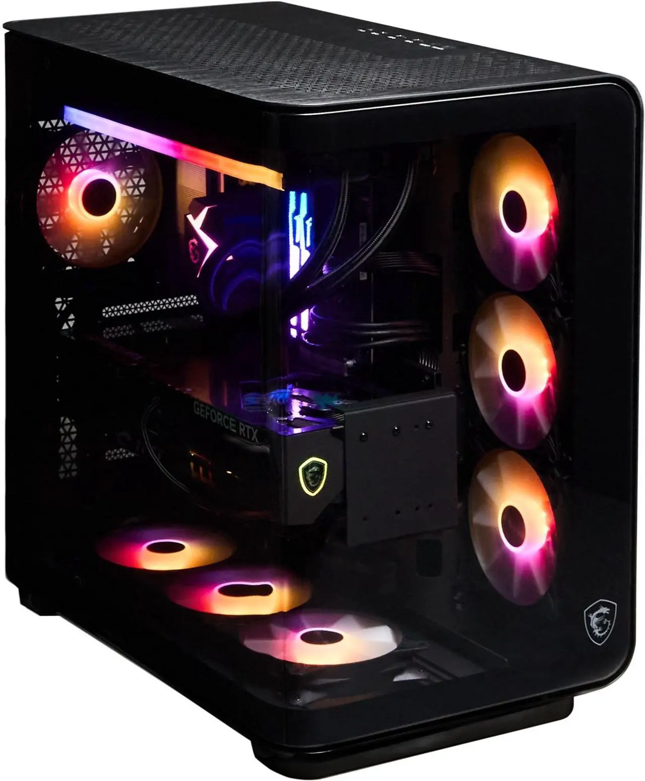 Alt view image 4 of 13 - MSI Vision Elite(Tower) Gaming Desktop,Intel Ultra9 285K , RTX 5090,  DDR5 6000 RGB 64GB Memory (32GB x 2), Gen 4 2TB M.2 NVMe,1300W USB Type-C, VR-Ready, Windows 11 Pro highend