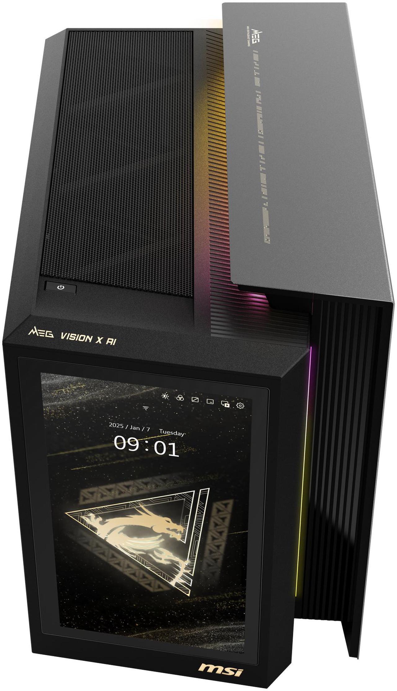 Alt view image 6 of 13 - MSI Gaming Desktop PC MEG Vision X AI 2NVZ9-045US Intel Core Ultra 9 285K 64GB DDR5 2TB NVMe SSD GeForce RTX 5090 Windows 11 Pro