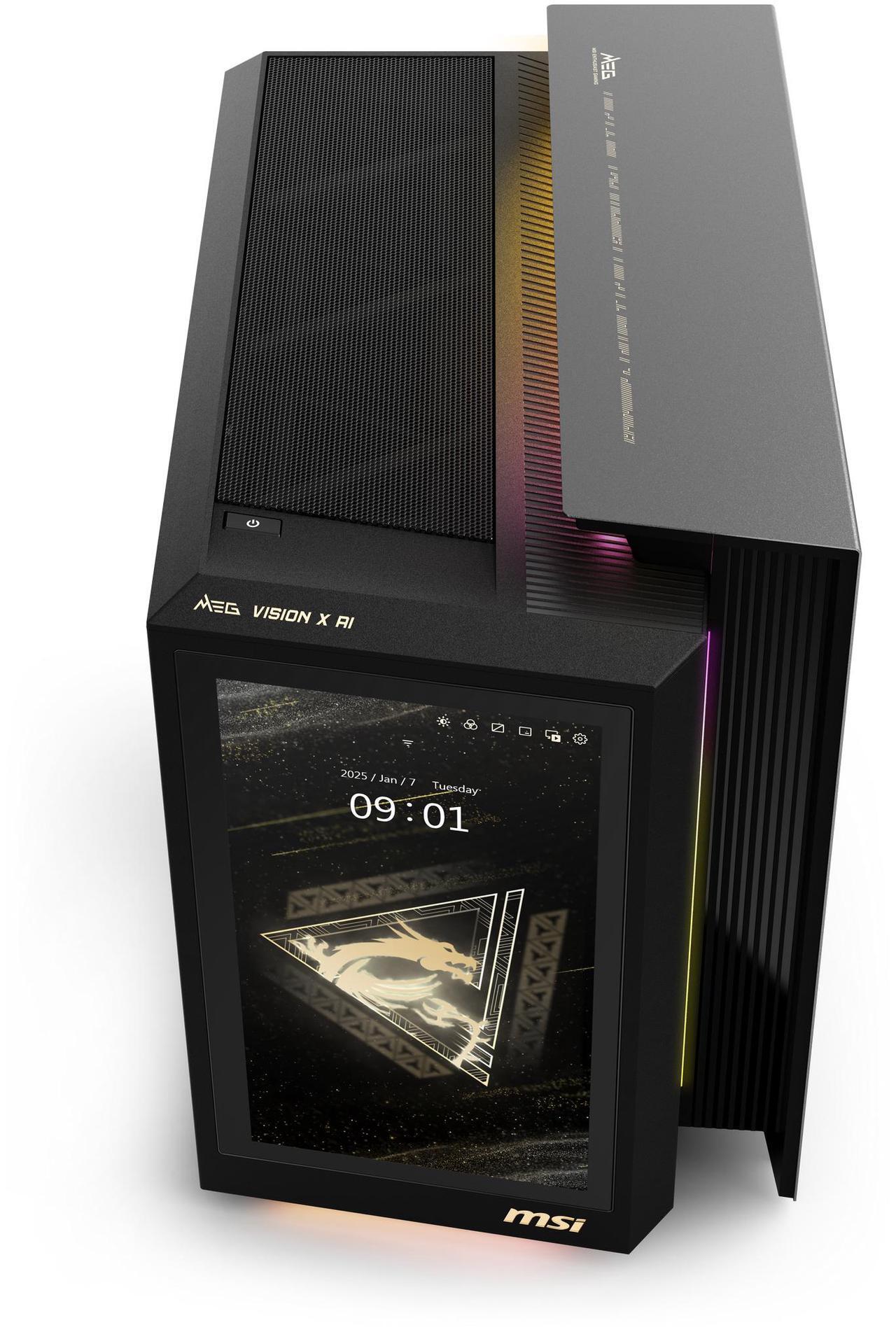 Alt view image 7 of 13 - MSI Gaming Desktop PC MEG Vision X AI 2NVZ9-045US Intel Core Ultra 9 285K 64GB DDR5 2TB NVMe SSD GeForce RTX 5090 Windows 11 Pro