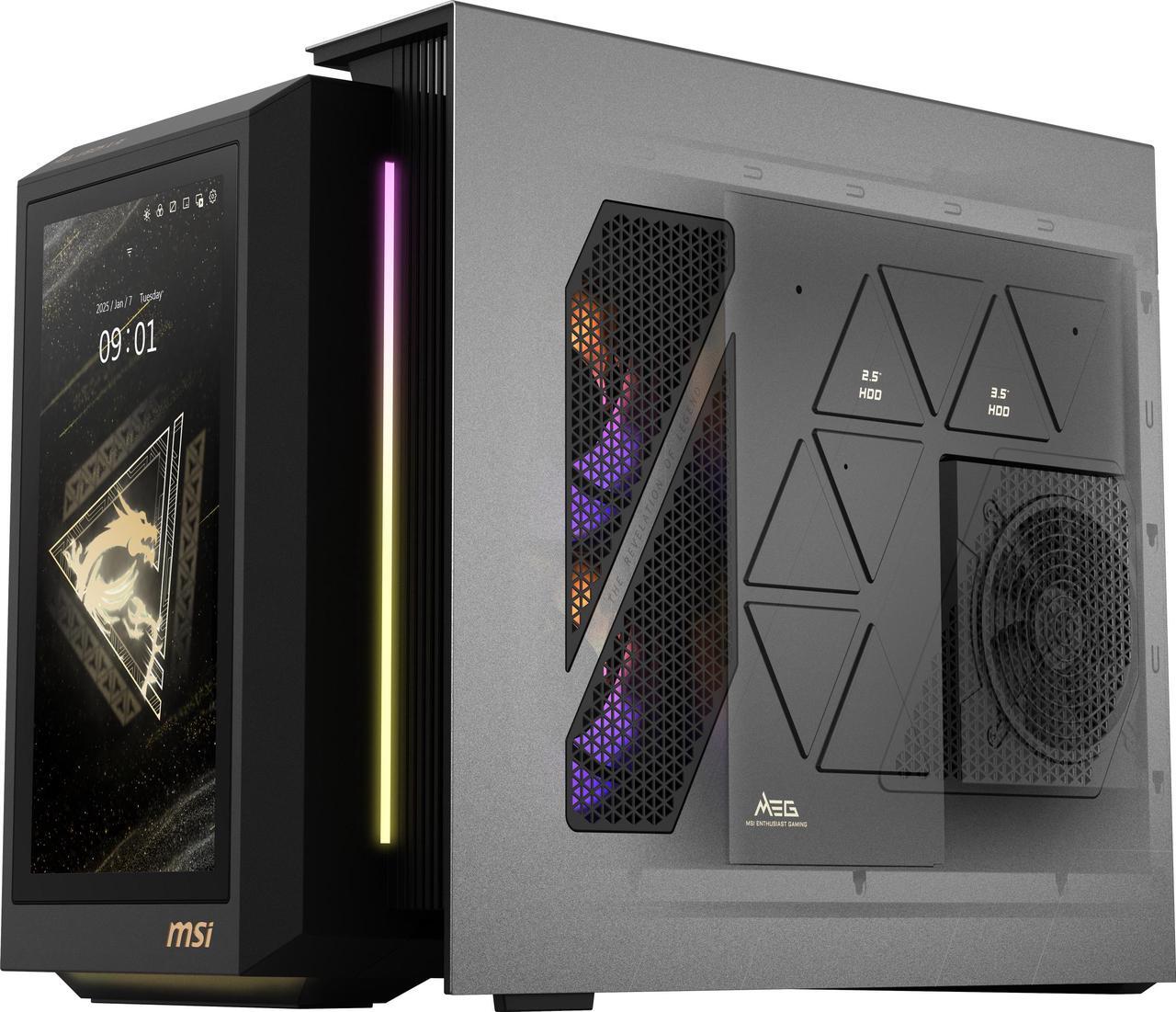 Alt view image 12 of 13 - MSI Gaming Desktop PC MEG Vision X AI 2NVZ9-045US Intel Core Ultra 9 285K 64GB DDR5 2TB NVMe SSD GeForce RTX 5090 Windows 11 Pro