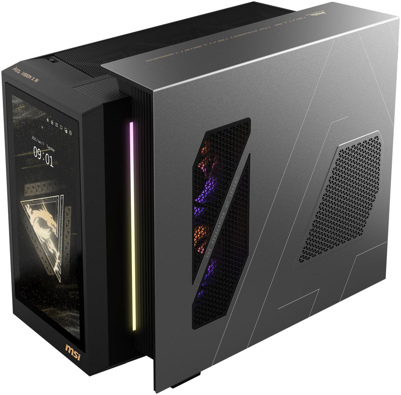 Alt view image 14 of 13 - MSI Gaming Desktop PC MEG Vision X AI 2NVZ9-045US Intel Core Ultra 9 285K 64GB DDR5 2TB NVMe SSD GeForce RTX 5090 Windows 11 Pro