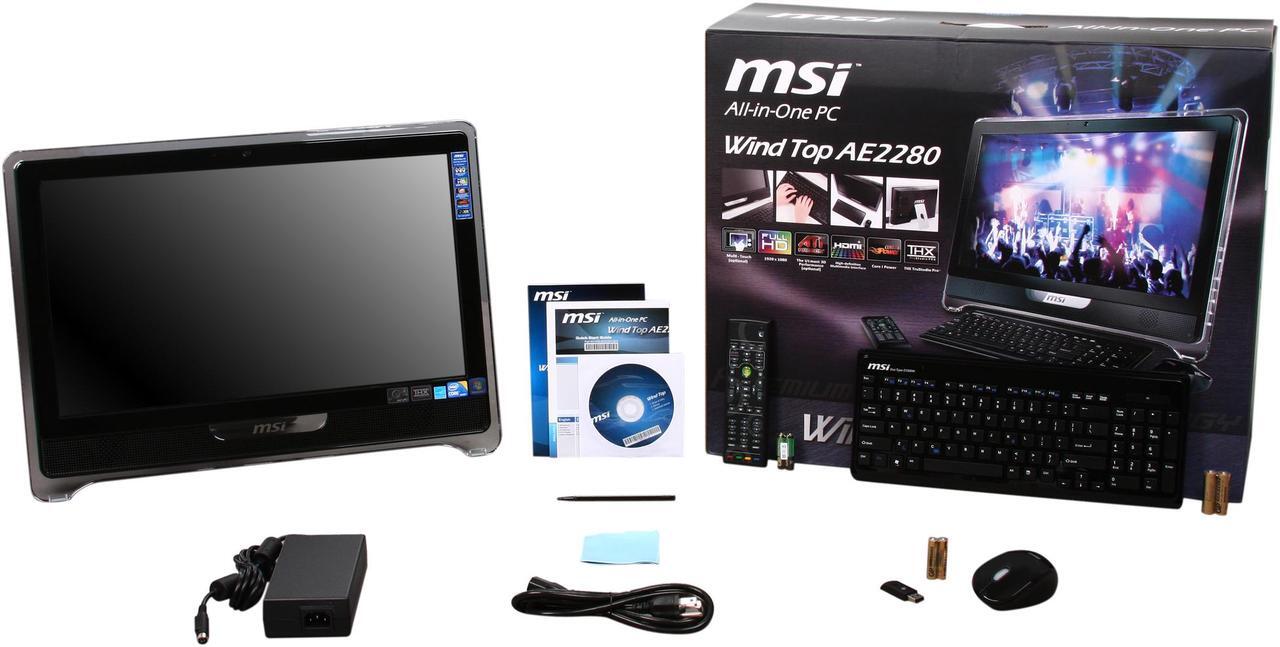 Alt view image 8 of 8 - MSI All-in-One PC Wind Top AE2280-008US Intel Core i5-650 4GB DDR3 640GB HDD 21.5" Touchscreen Windows 7 Home Premium 64-bit
