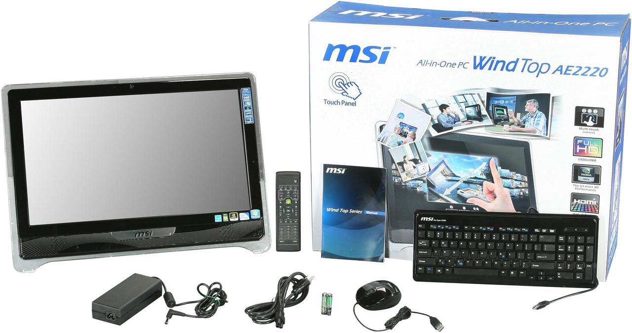 Alt view image 8 of 8 - MSI All-in-One PC Wind Top AE2220-257US Intel Pentium T4500 3GB DDR2 320GB HDD 21.5" Touchscreen Windows 7 Home Premium 64-bit