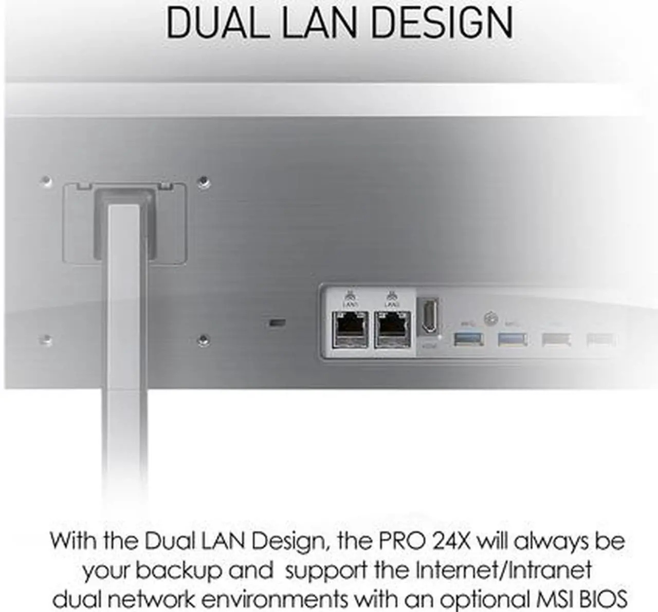 Alt view image 11 of 14 - MSI PRO 24X 10M-045US - 23.8" - Intel Celeron 5205U - 4 GB DDR4 - 64 GB SSD - 500 GB HDD - Windows 10 Pro - All-in-One