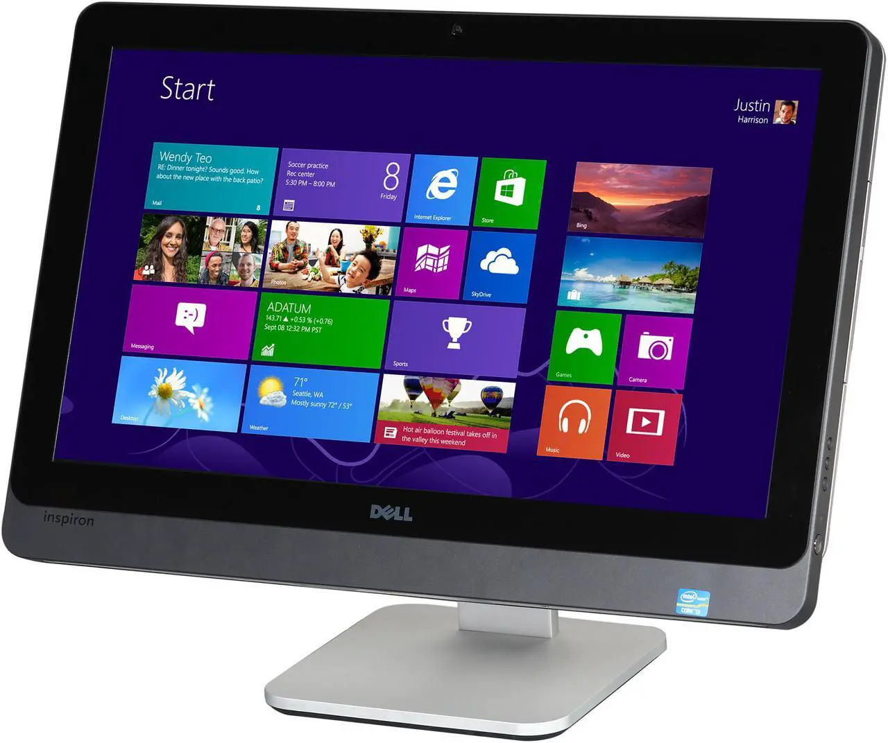 Alt view image 3 of 7 - DELL All-In-One PC Inspiron One 2330 (io2330T-4545BK) Intel Core i3-3240 8GB DDR3 1TB HDD 23" Touchscreen Windows 8