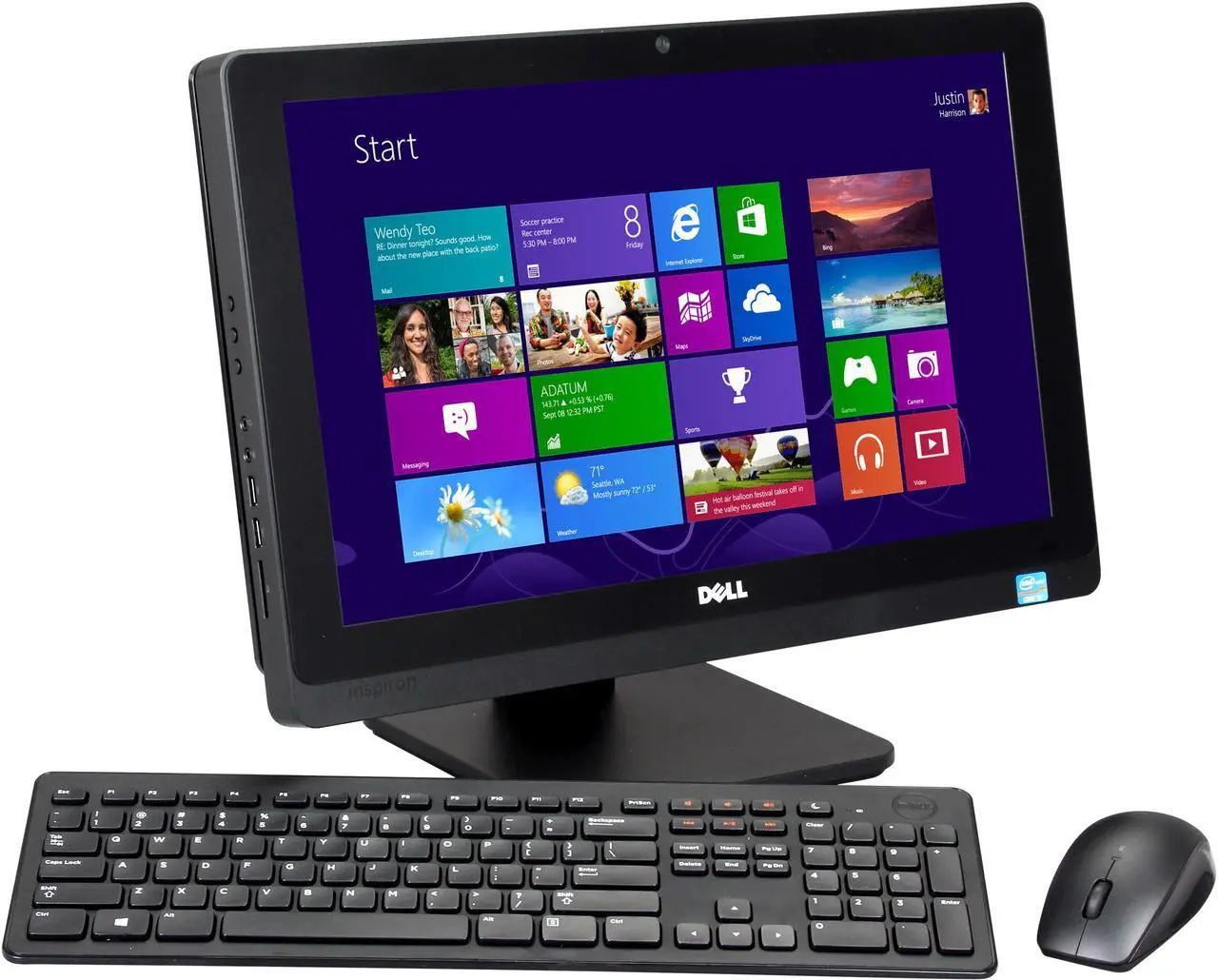 Main image of DELL All-in-One PC Inspiron One io2020T-6670BK Intel Core i3-3240T 6GB DDR3 1TB HDD 20.0" Touchscreen Windows 8.1 (64Bit)