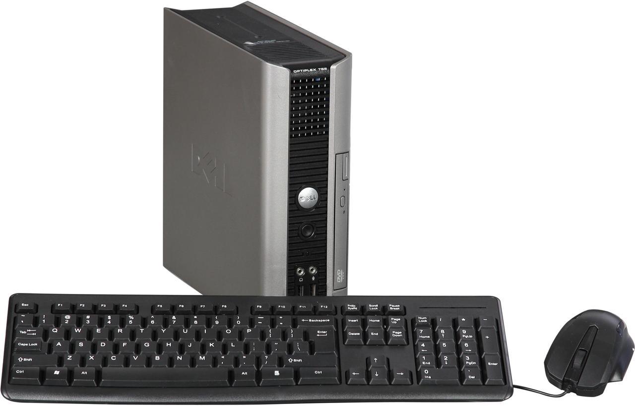 DELL OptiPlex 755 Ultra Small Form Factor Desktop PC with Intel Core 2 Duo E6550 (2.33GHz), 2GB Memory, 80GB HDD, DVDROM, Windows 7 Home Premium 32-Bit