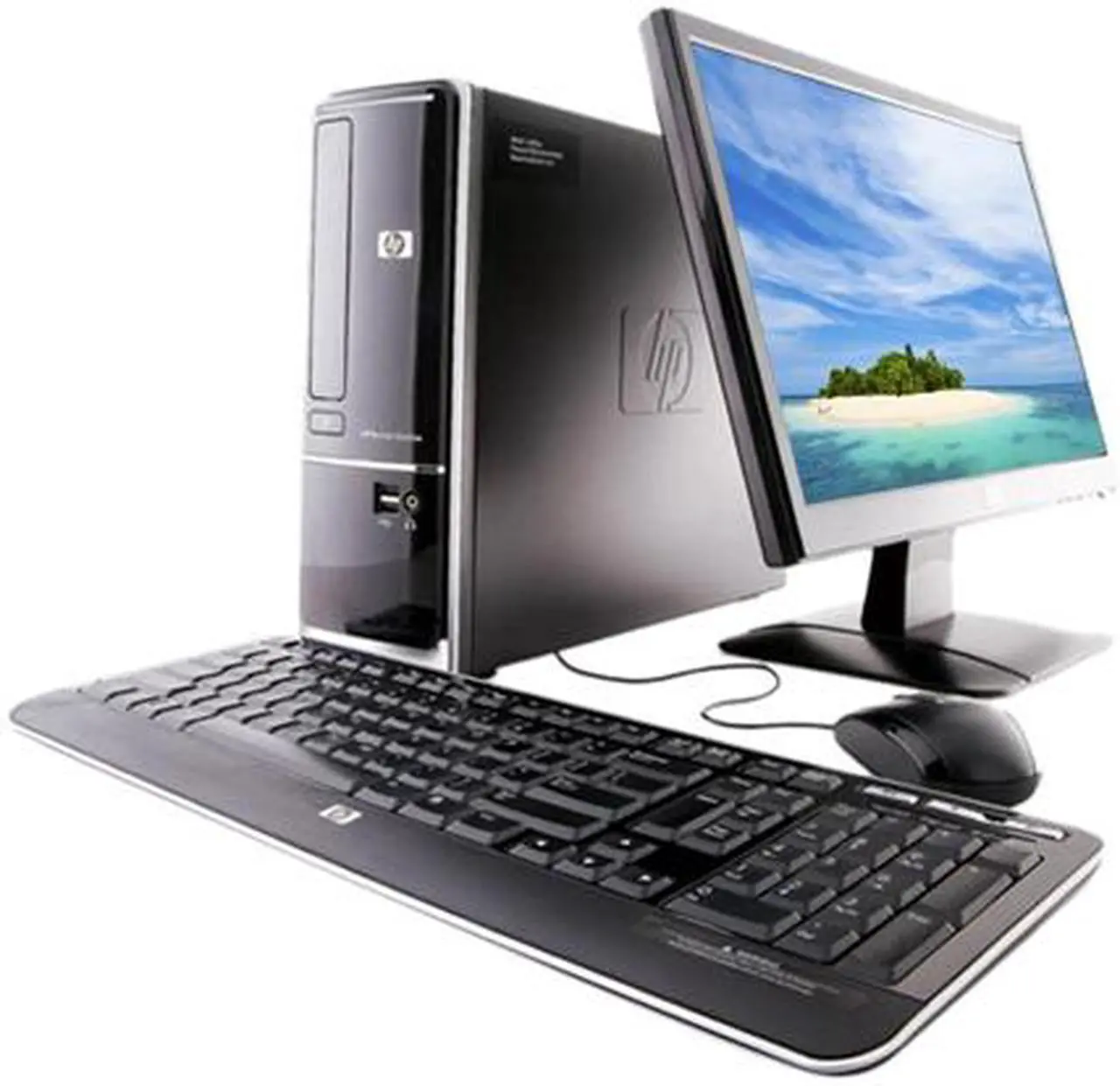 Main image of HP Desktop PC Bundle Pavilion Slimline s5623w-b (BT448AAR#ABA) AMD Sempron 140 3GB DDR2 320GB HDD NVIDIA GeForce 6150 SE Windows 7 Home Premium 64-bit