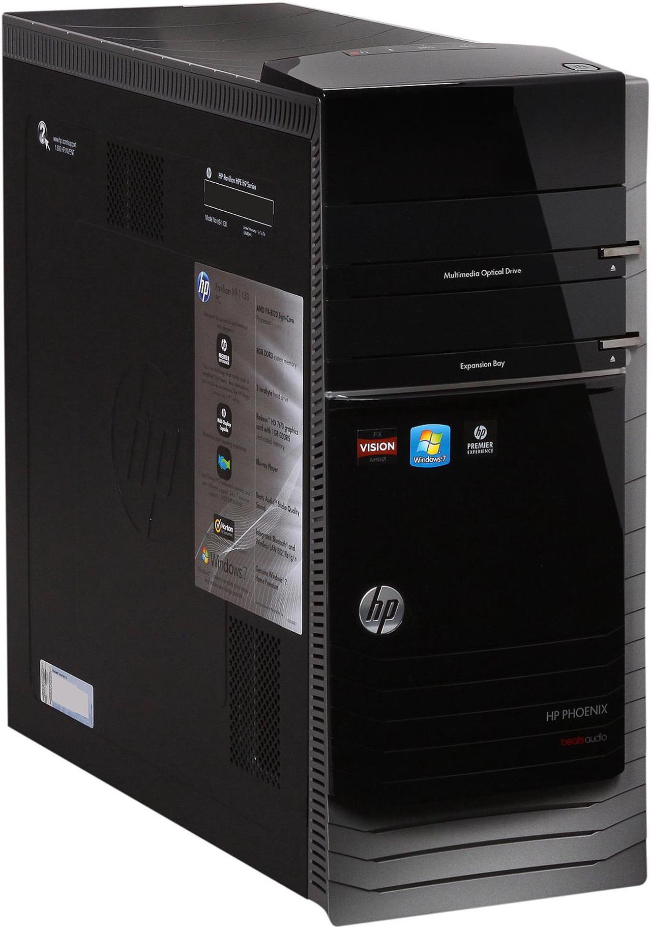 Alt view image 3 of 10 - HP Desktop PC Pavilion HPE Phoenix HPE h9-1130 (QW789AA#ABA) AMD FX-Series FX-8120 8GB DDR3 2TB HDD AMD Radeon HD 7670 1GB GDDR5 Windows 7 Home Premium 64-Bit